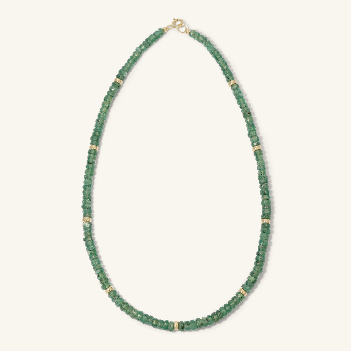 Seafoam Emerald Beaded Necklace