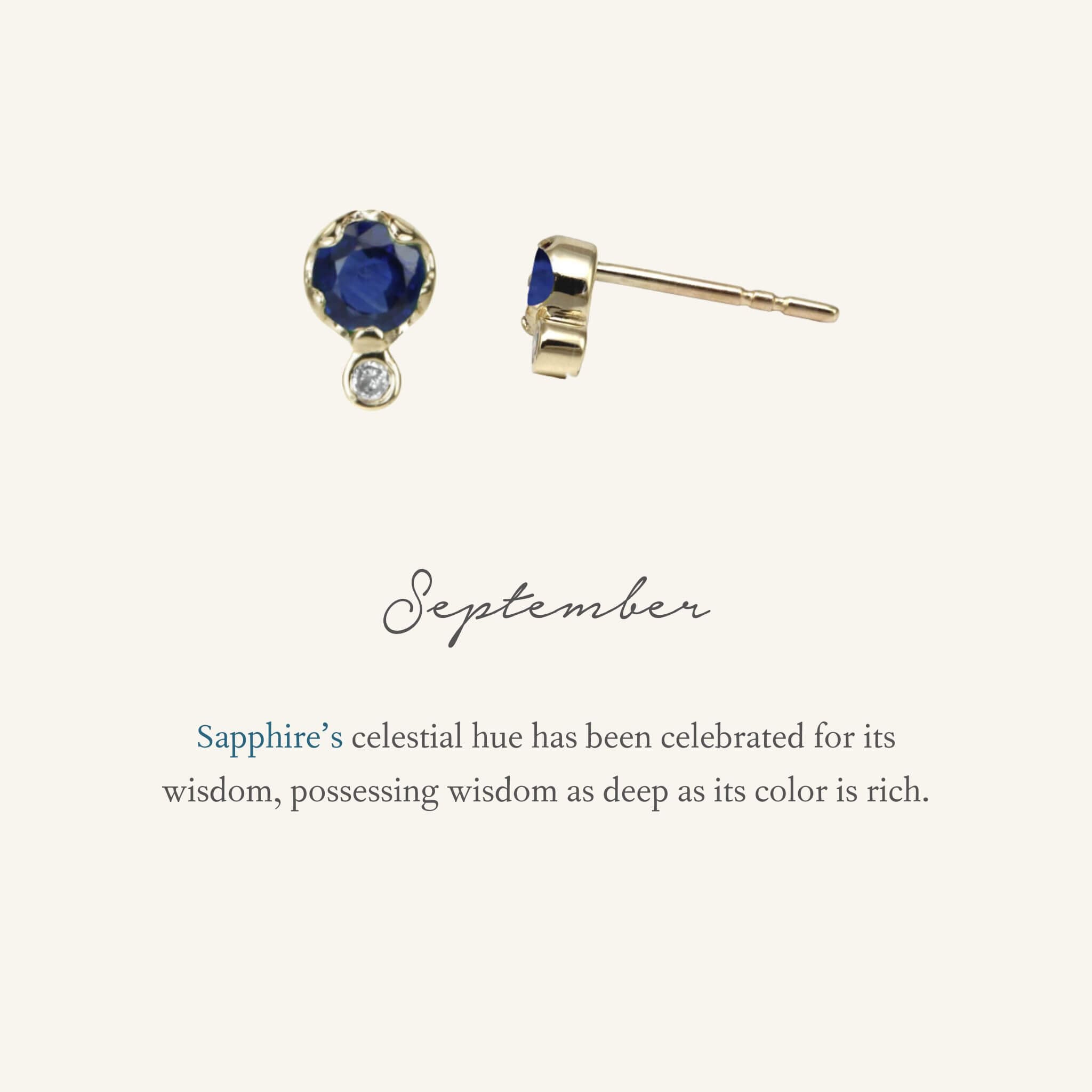 Birthstone Diamond Stud Earrings