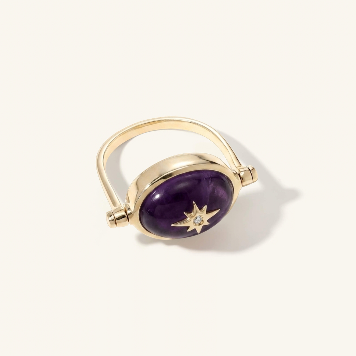 Amethyst Spinning Star Ring