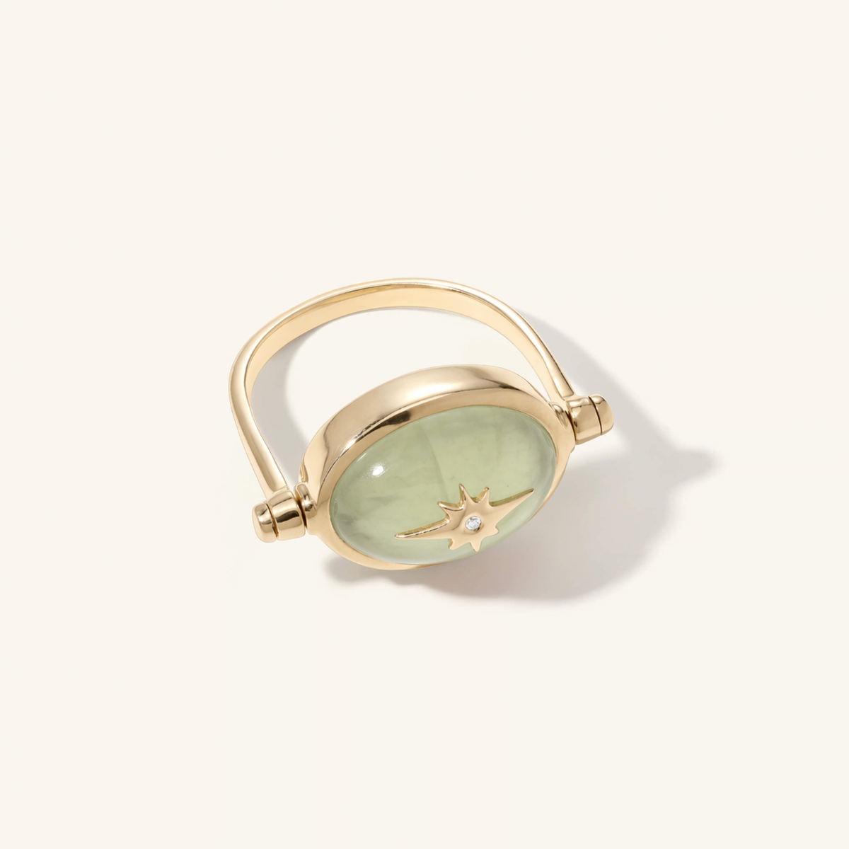 Prehnite Spinning Star Ring