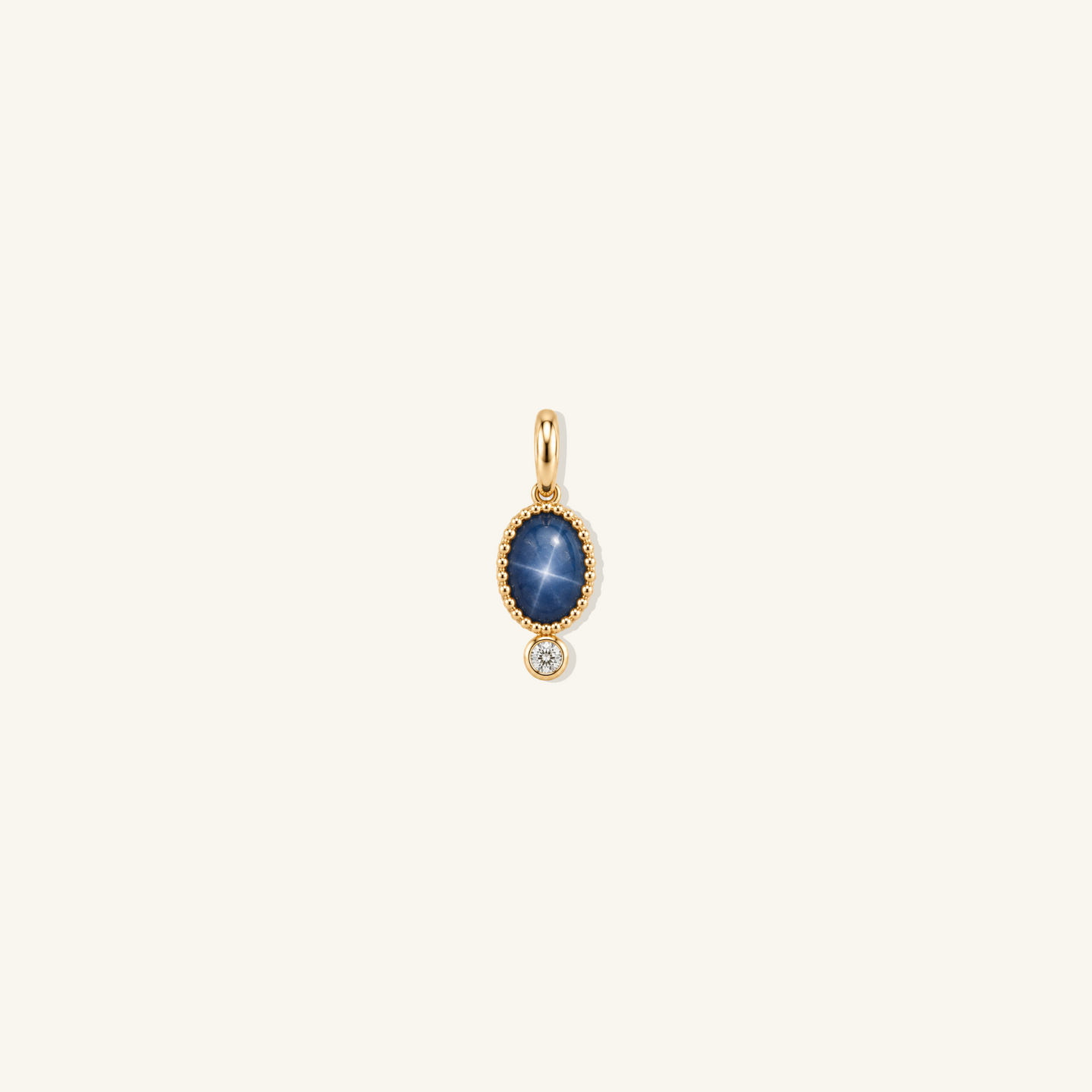 Mini Oval Star Sapphire Station Pendant