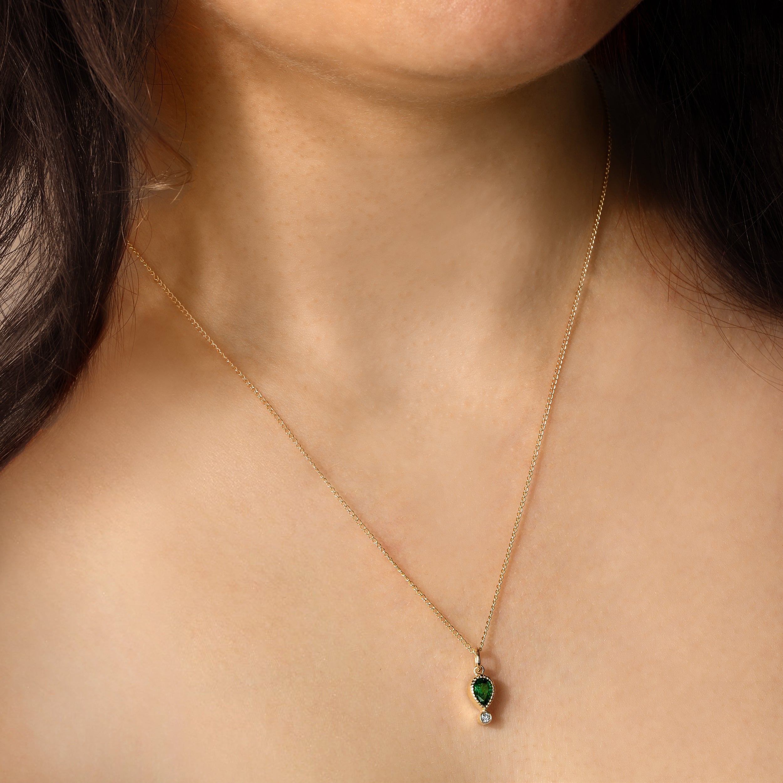 Paloma Pear Shaped Emerald Pendant