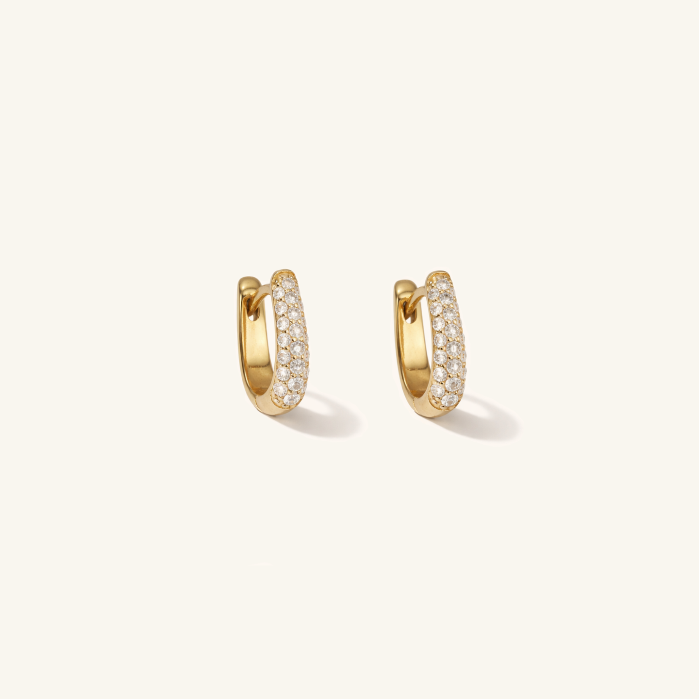 Mini Theodora Triple Diamond Hoop Earrings
