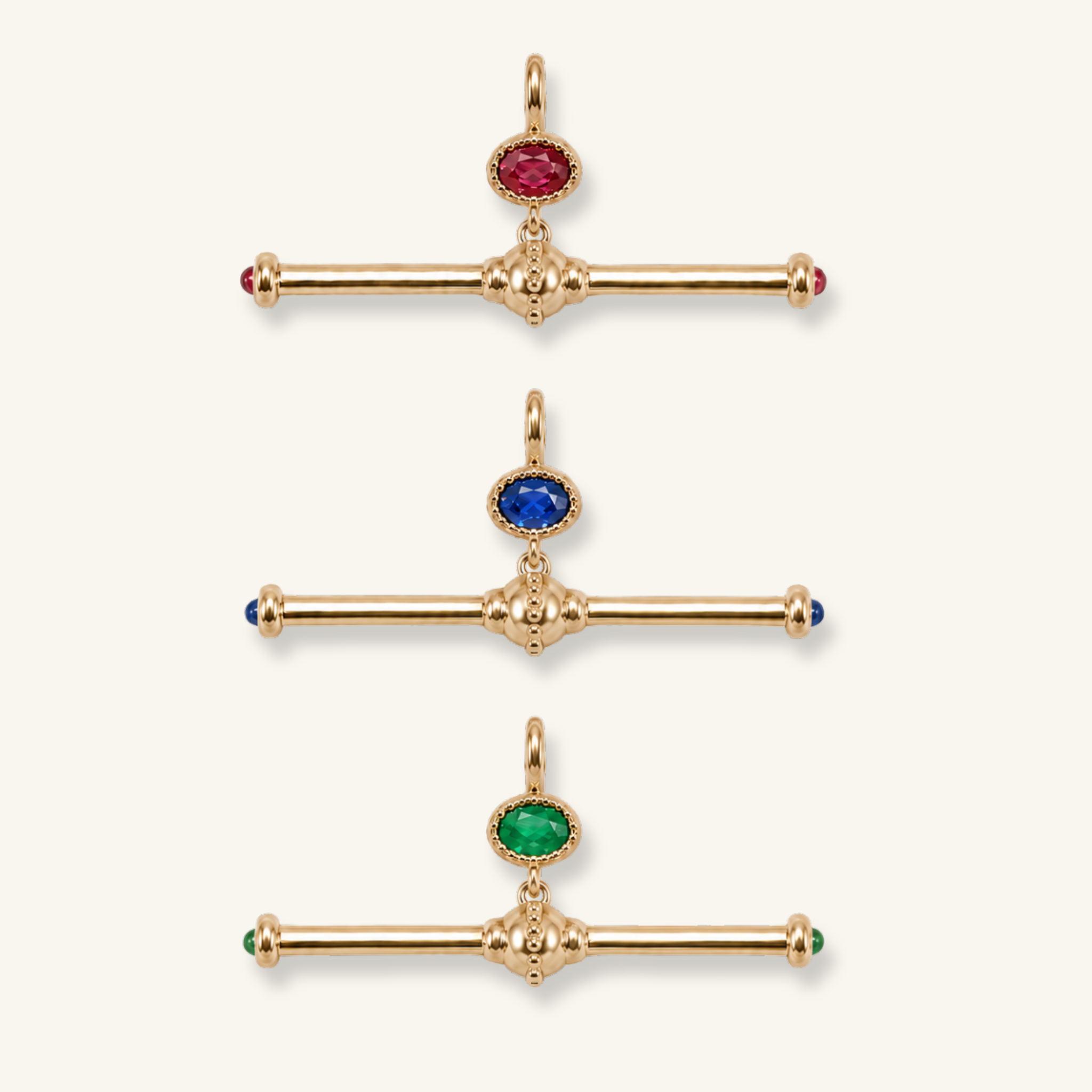 Sapphire T Bar Station Pendant