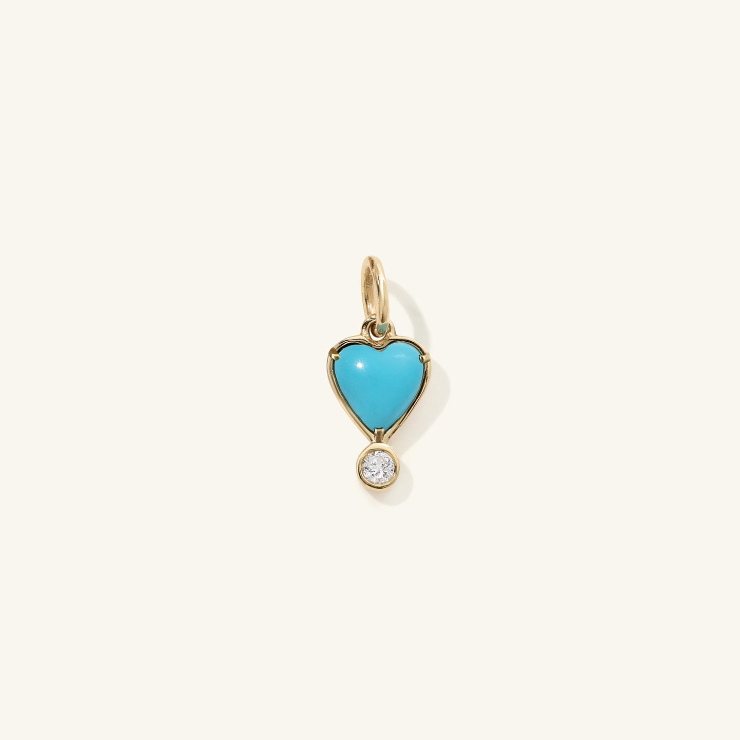 Turquoise Diamond Byrdie Heart Charm