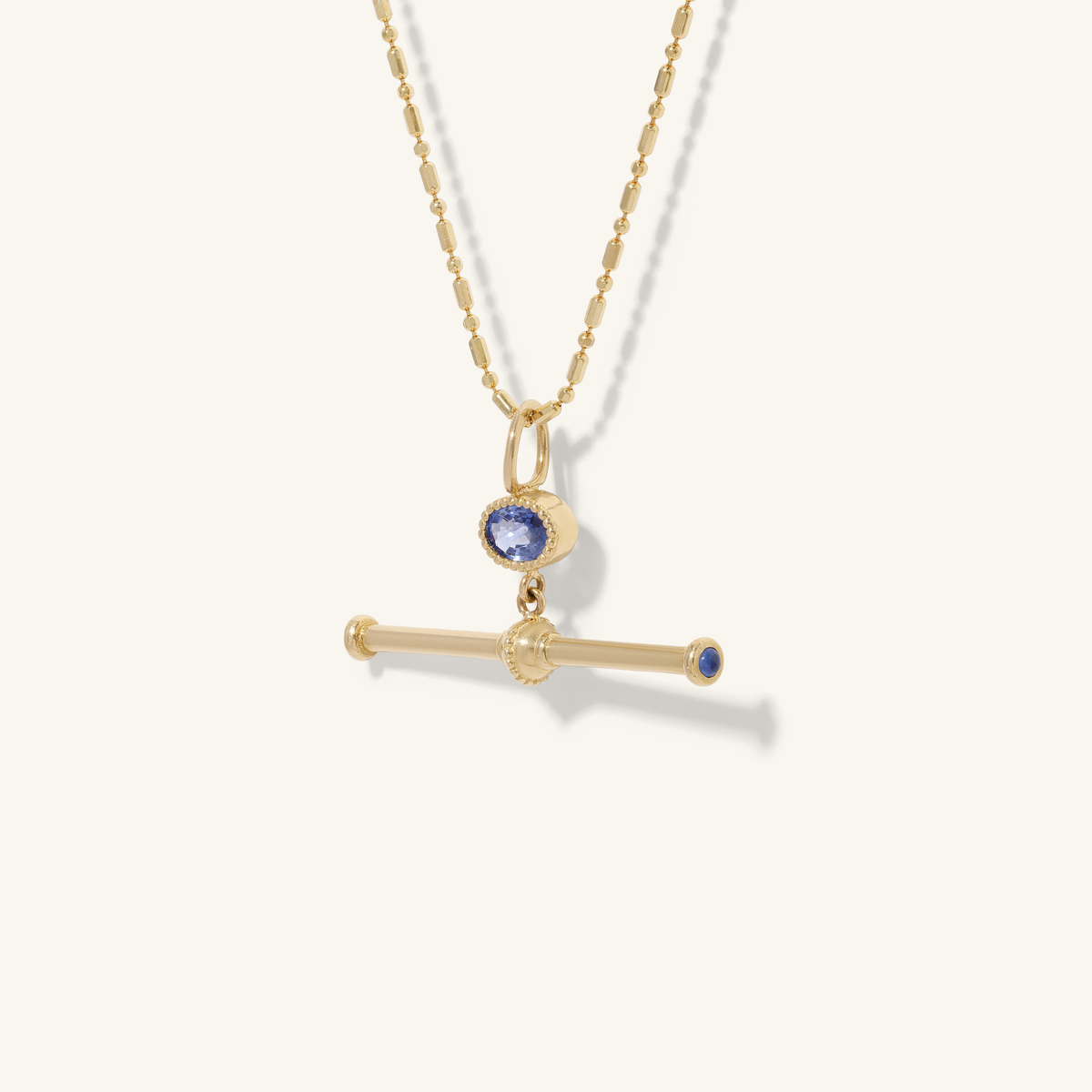 Sapphire Equilibrium T-Bar Station Pendant