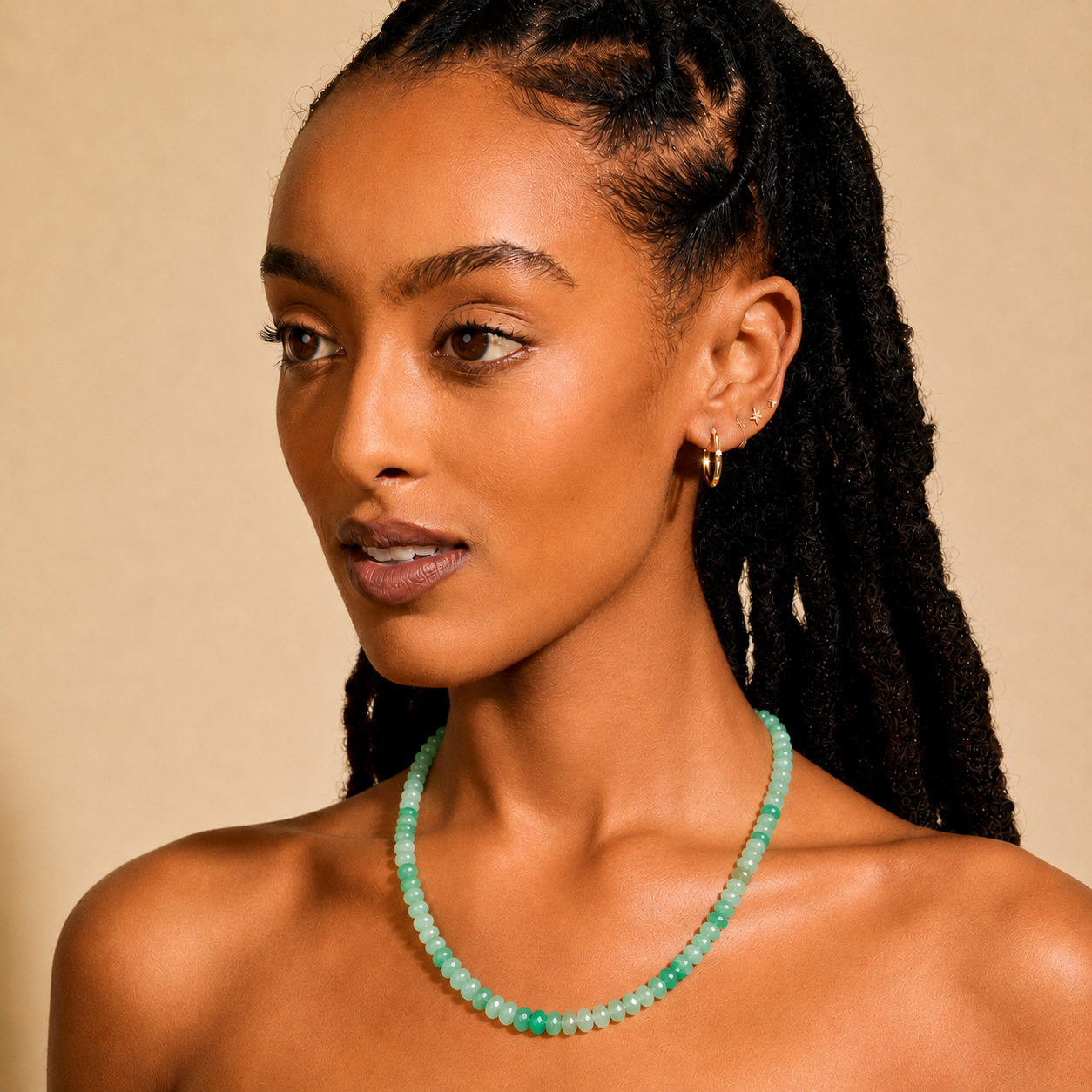 Faceted Chrysoprase Beaded Necklace
