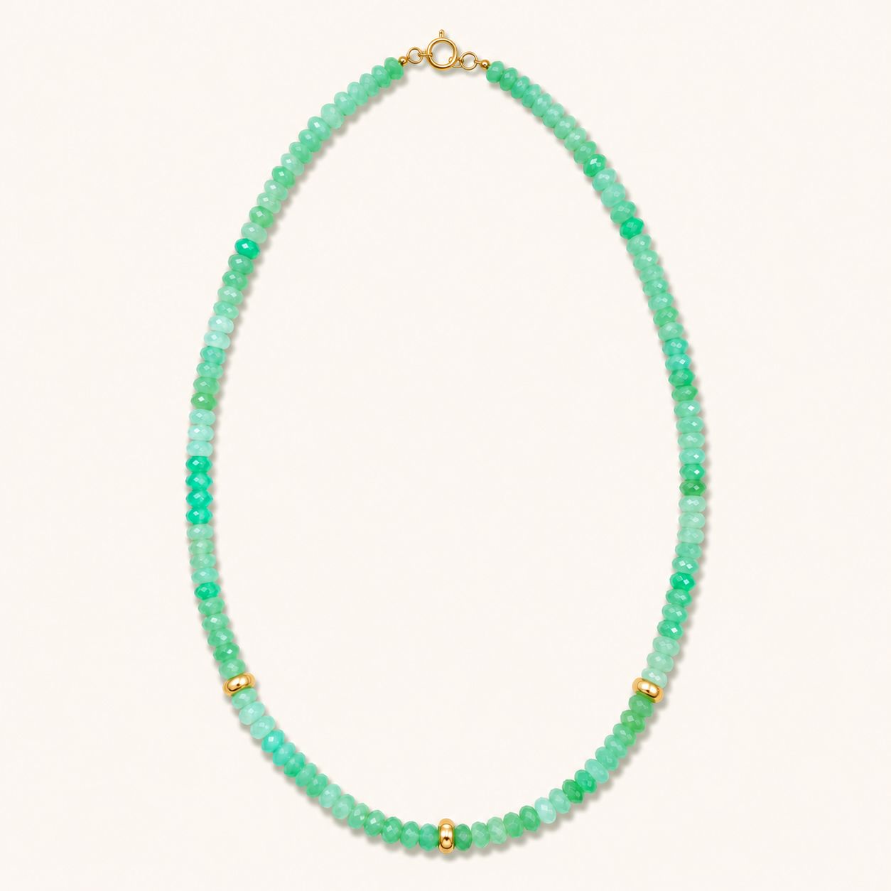 Faceted Chrysoprase Beaded Necklace
