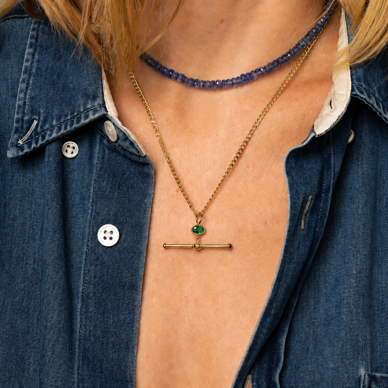 Emerald Equilibrium T-Bar Station Pendant