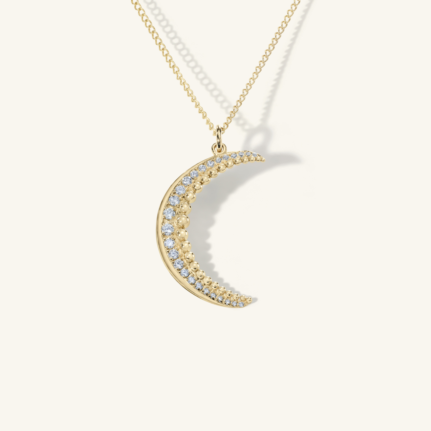 Large Crescent Diamond Charm