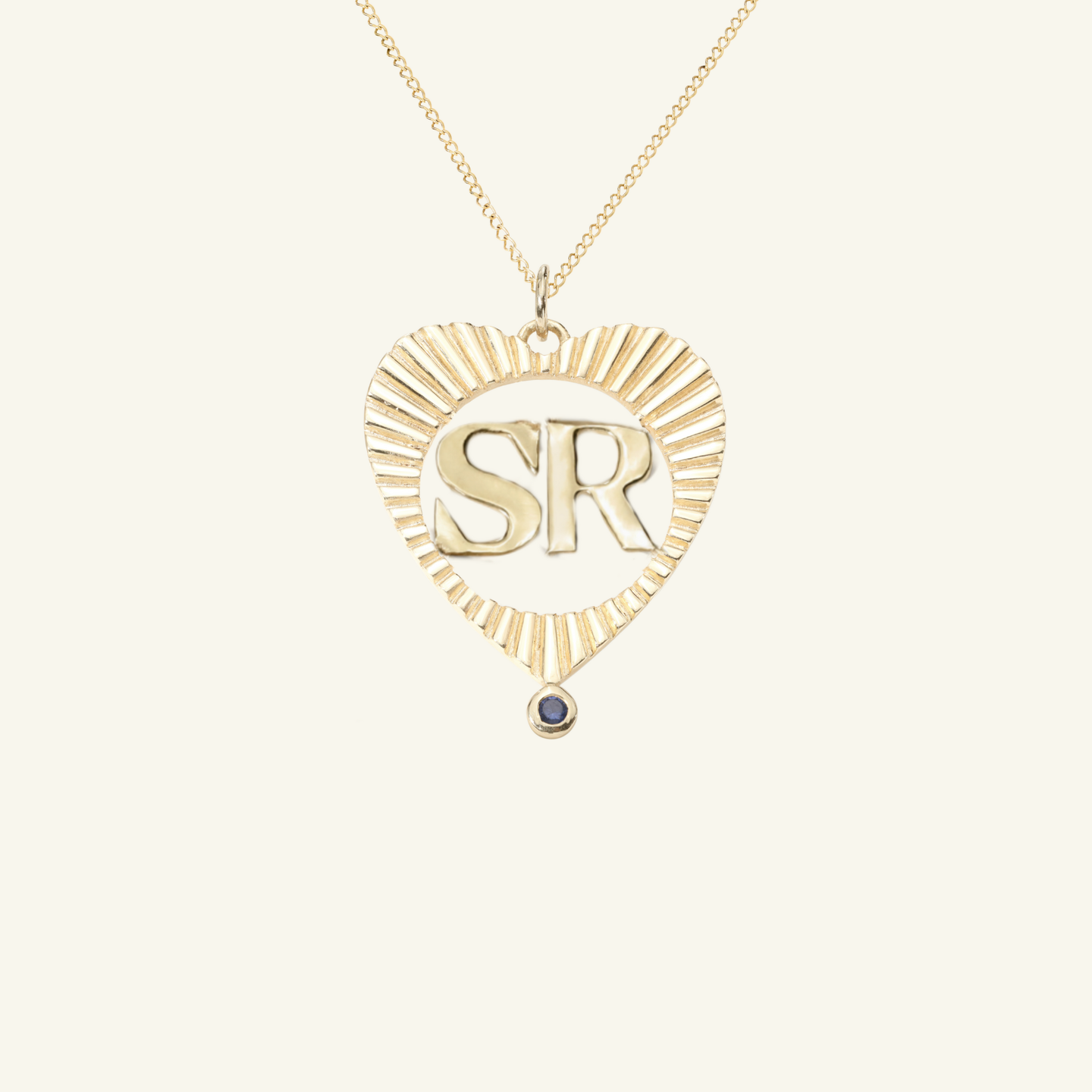 Medium Sunbeam Letter Heart Charm