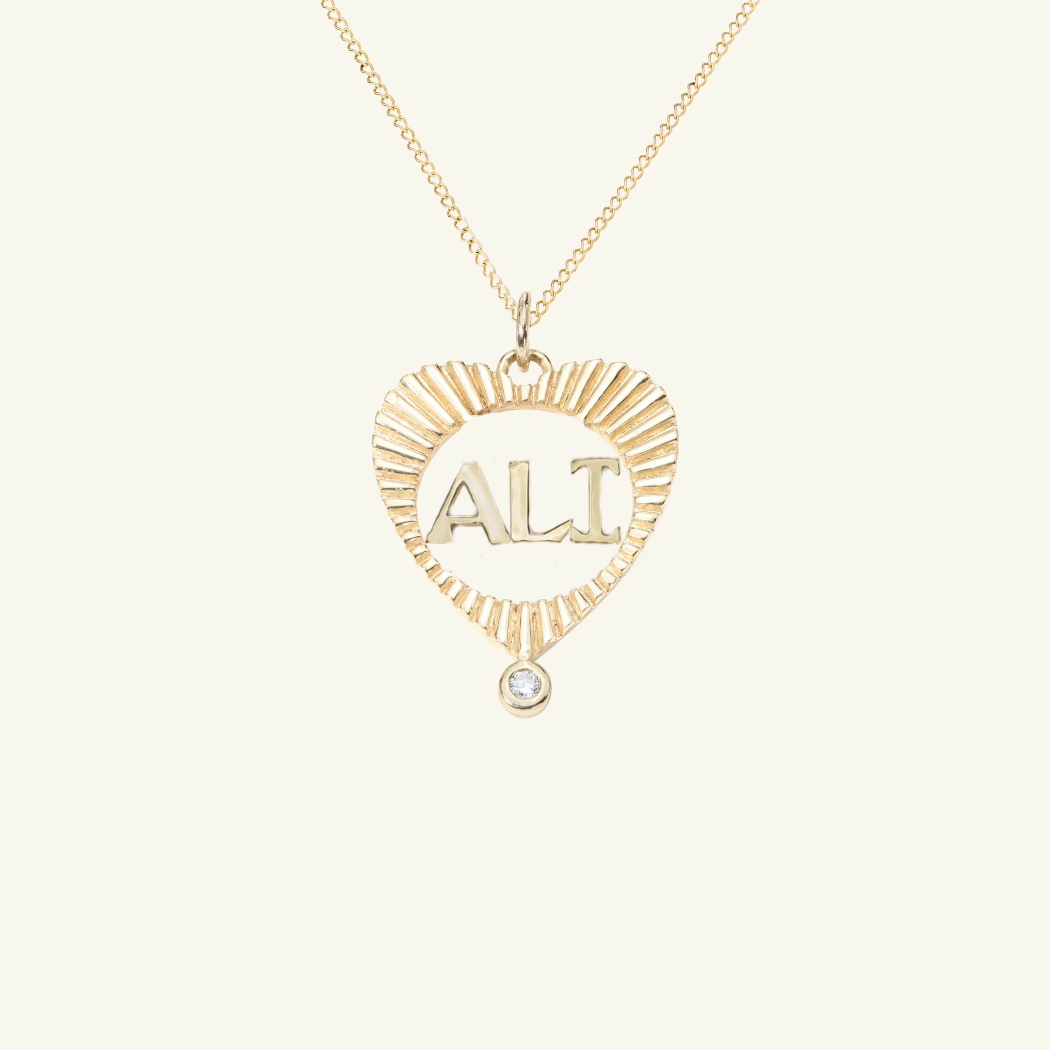 Medium Sunbeam Letter Heart Charm
