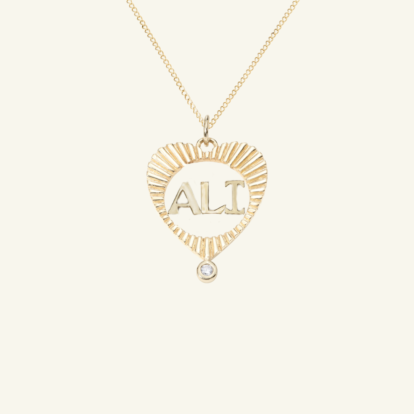 Medium Sunbeam Letter Heart Charm