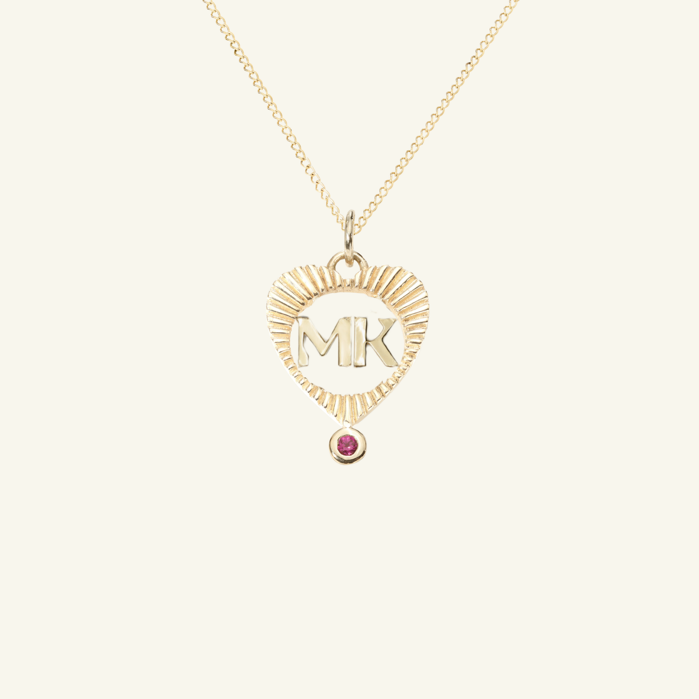 Large Sunbeam Letter Heart Charm