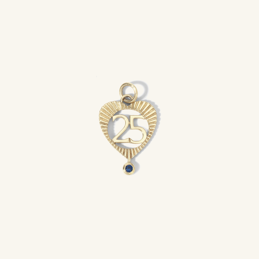Mini Sunbeam Number Heart Charms