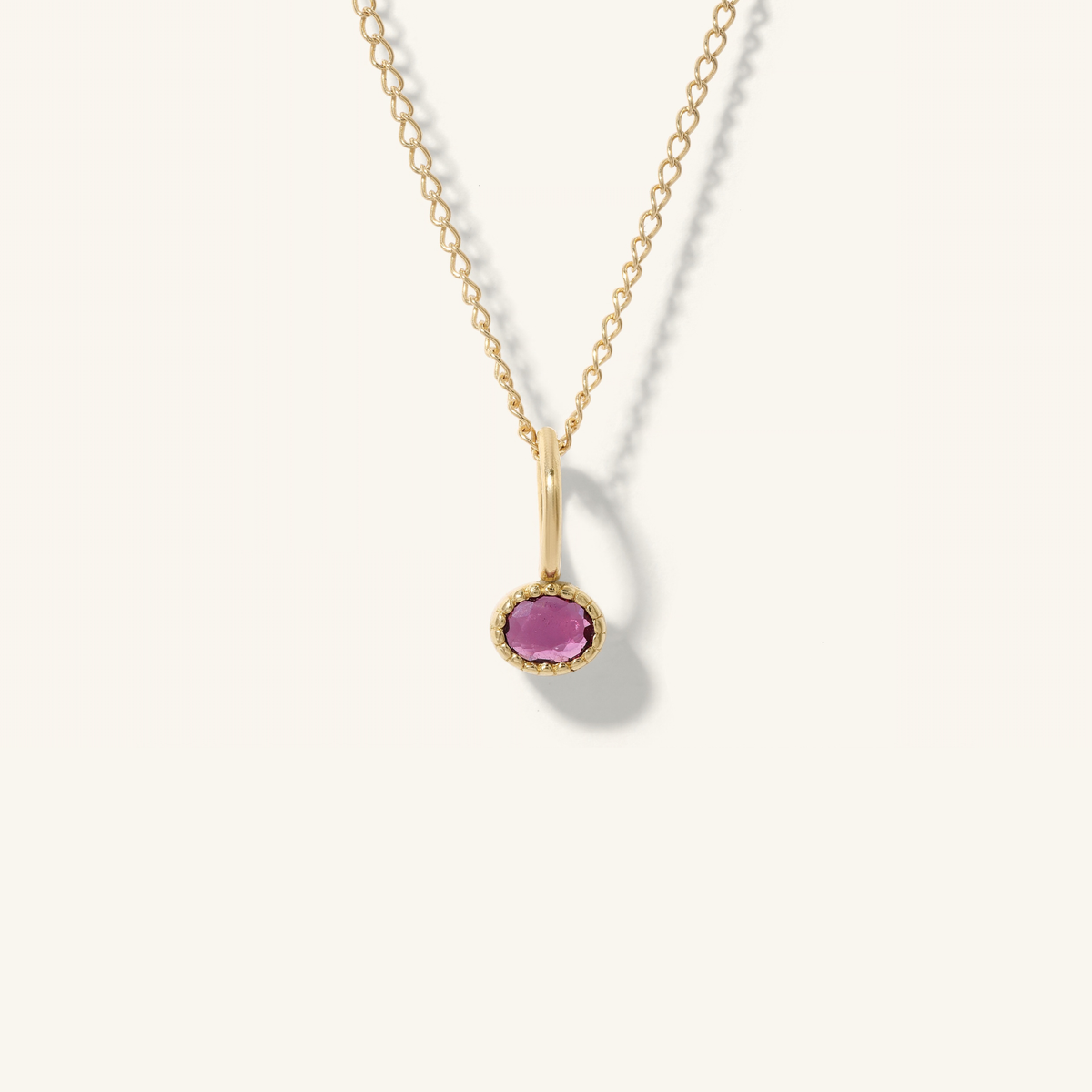 Oval Ruby Fixed Station Pendant