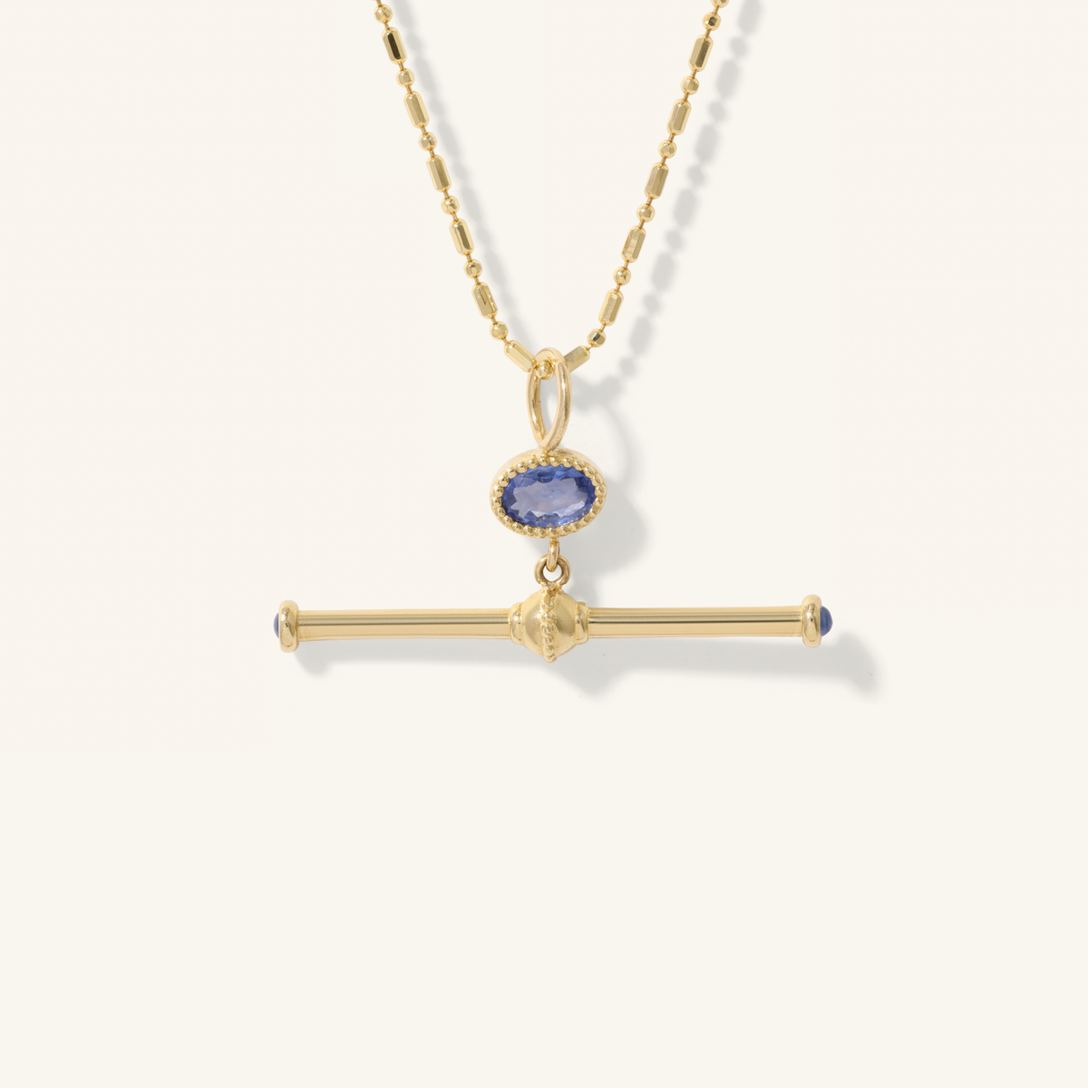 Sapphire Equilibrium T-Bar Station Pendant