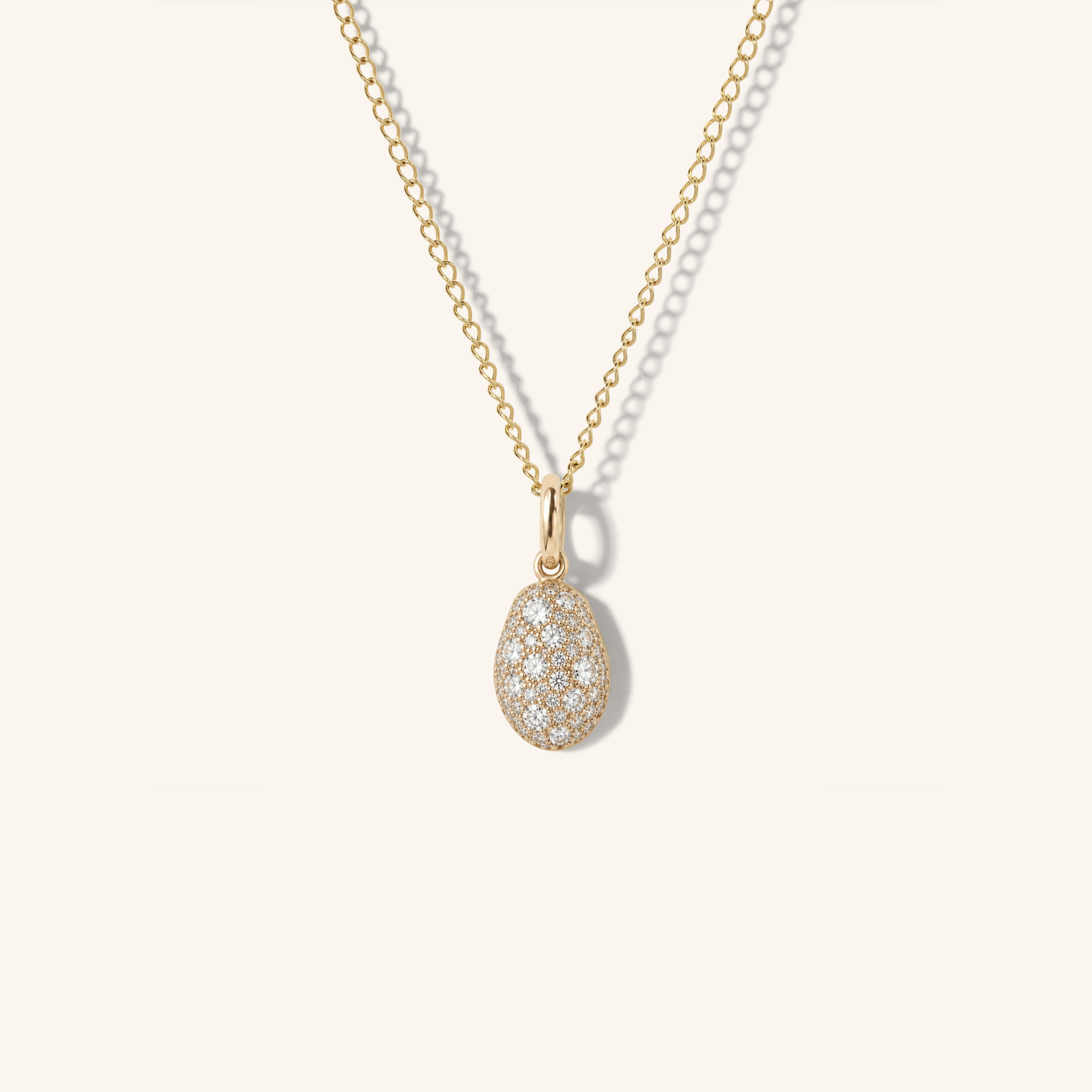Mixed Pavé Diamond Carob Bean Pendant
