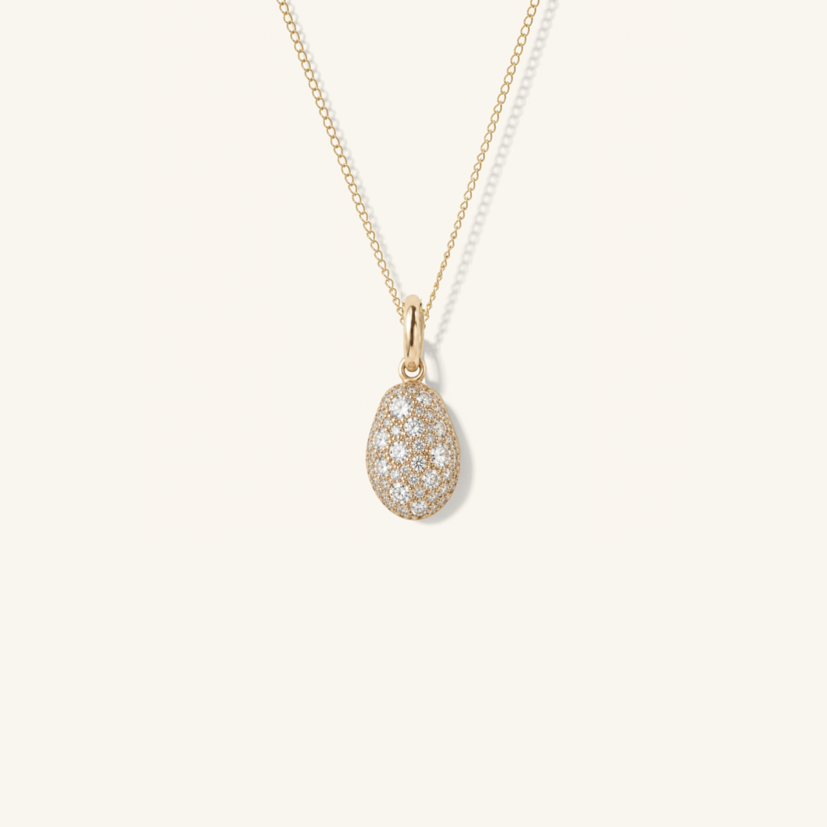 Mini Mixed Pavé Diamond Carob Bean Pendant