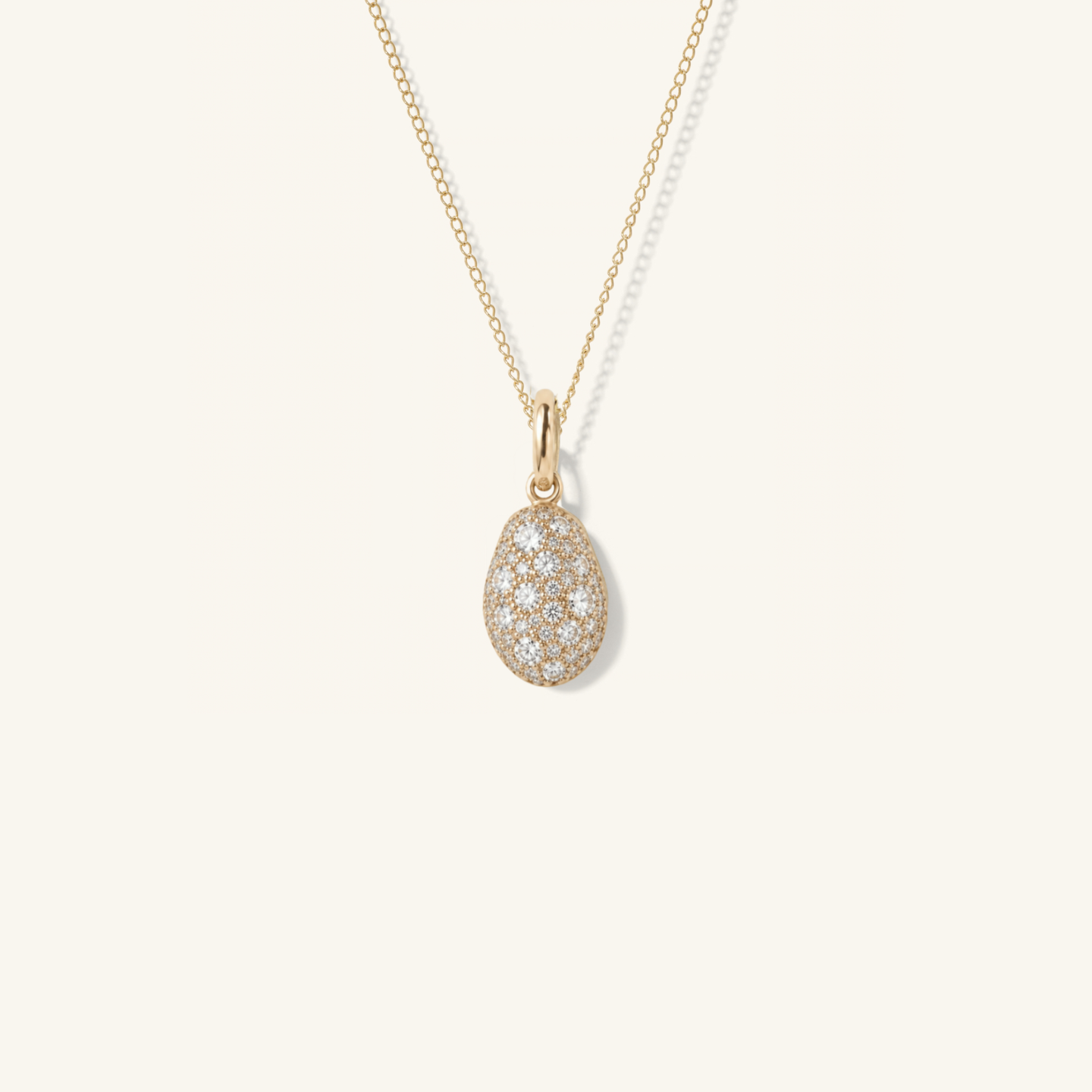 Mini Mixed Pavé Diamond Carob Bean Pendant