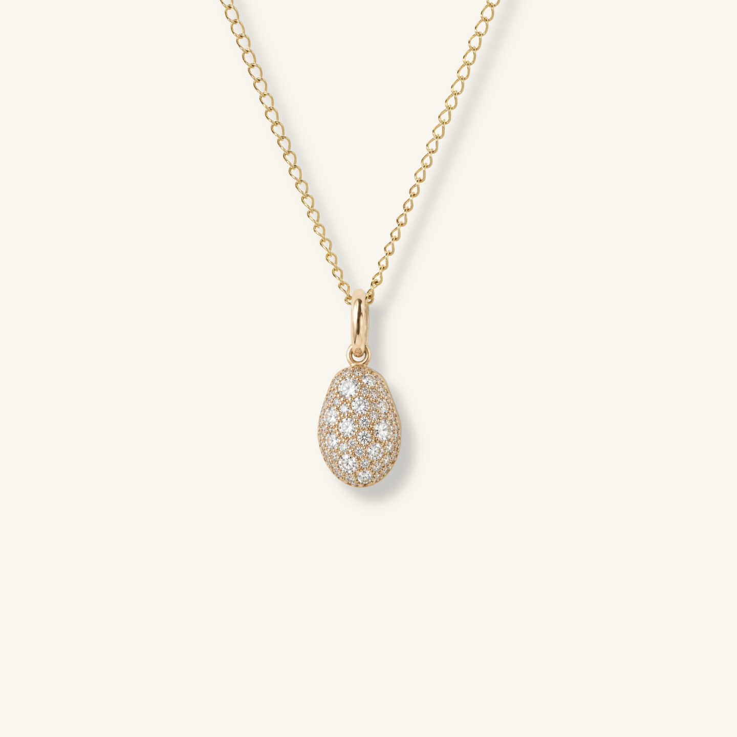 Mixed Pavé Diamond Carob Bean Pendant