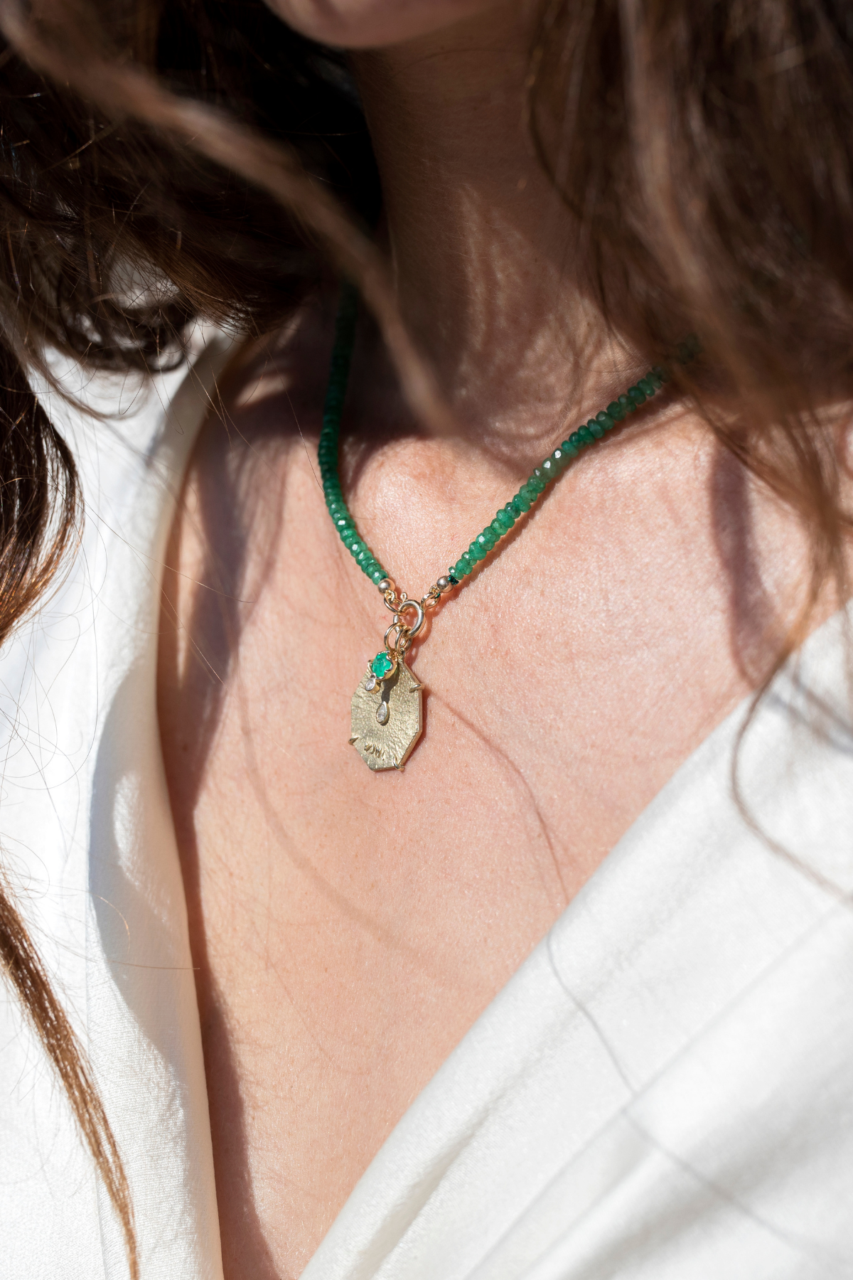 Emerald Beaded Necklace - Zahava